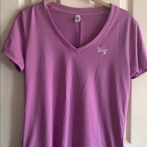 Under Armour heat gear vneck tee. Lavender